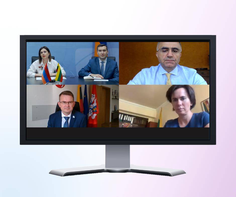 Online discussion took place between the minister of health of Armenia Mrs. Anahit Avanesyan, and her Lithuanian colleague Mr. Arunas Dulkis.
