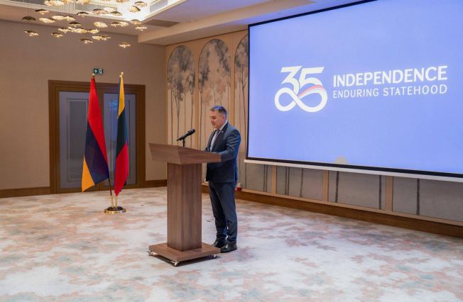 Հոկտեմբերի 1-ին Վիլնյուսի Grand Hotel Vilnius հյուրանոցում տեղի ունեցած Հայաստանի Հանրապետության անկախության 35-ամյակին նվիրված պաշտոնական ընդունելություն